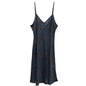 NWT Baacal bias slip dress in blue jungle